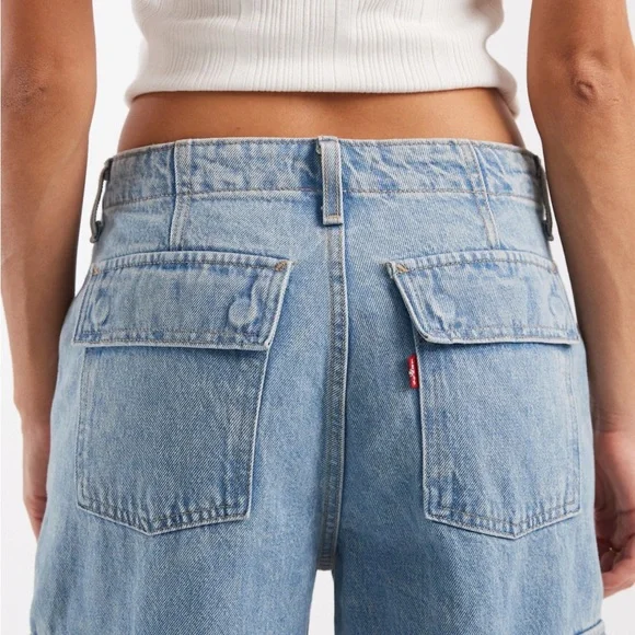 Levi’s 94 Baggy Cargo Jeans | Light Wash Denim | Wide Leg | Size 32 - Picture 8 of 8